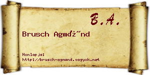 Brusch Agmánd névjegykártya